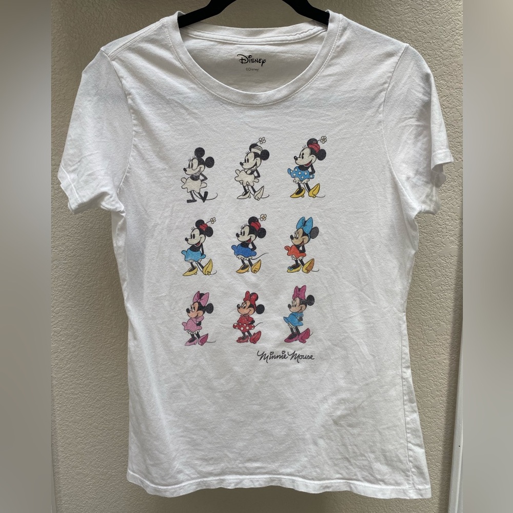 Disney, Minnie Mouse, Women’s, Juniors, T-Shirt, White, Size S